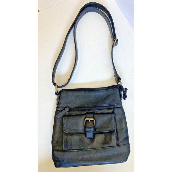 Stone &amp; Co. Handbags - Stone & Co Black Leather Adjustable Strap Crossbody Bag